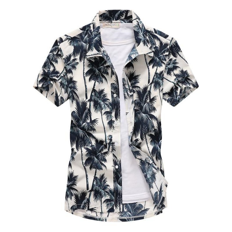 Vintage Hawaiian Floral Shirt - Yaz Erkek Hawaii Rahat Yaka Gömlek