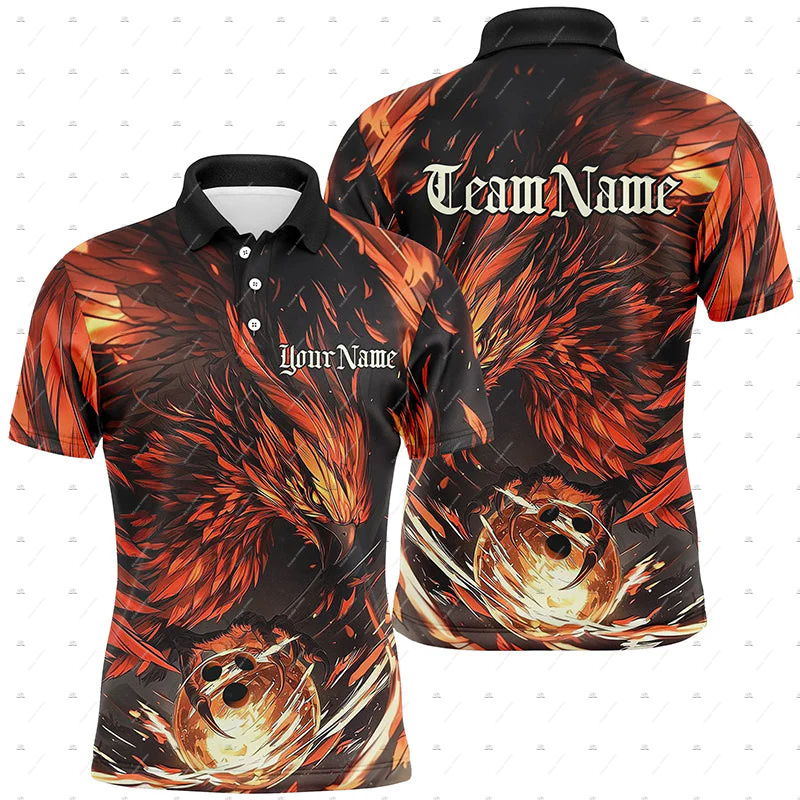 Short Sleeve Bowling Shirt Retro - Özel Ad Bowling Kafatası Alev Graffiti