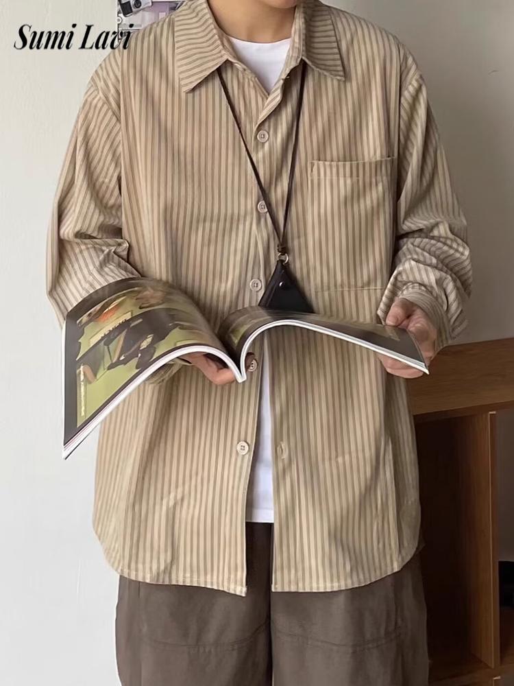 Corduroy Button Up Shirt Men - Şık Erkek Uzun Kollu Kadife Gömlekler