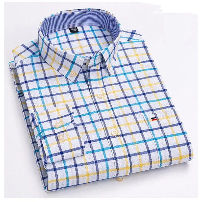 Oxford Cotton Casual Shirt Business - 2024 yeni erkek gömleği uzun kollu