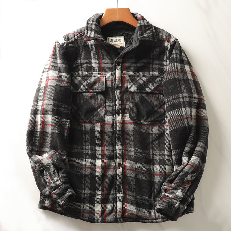 Flannel Plaid Shirt Heavy Weight - Erkek ağır flanel ekose gömlek kış