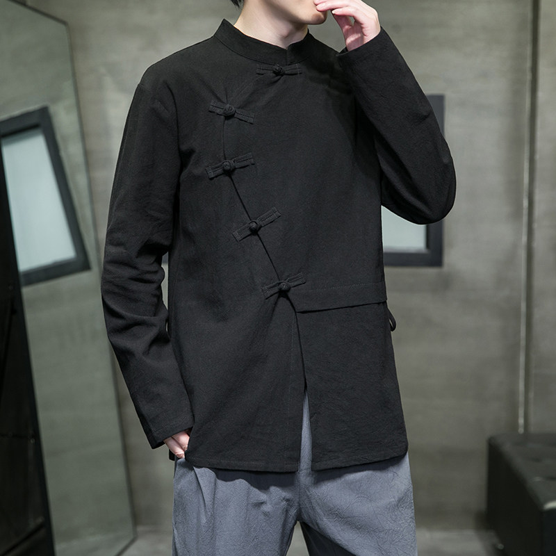 Mens Linen Shirt Long Sleeve - M-XXXXXL Erkek Pamuklu Keten Uzun Kollu