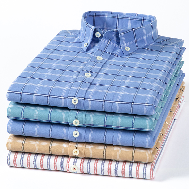 Oxford Cotton Casual Shirt Business - Yüksek kalite %100 pamuklu oxford uzun