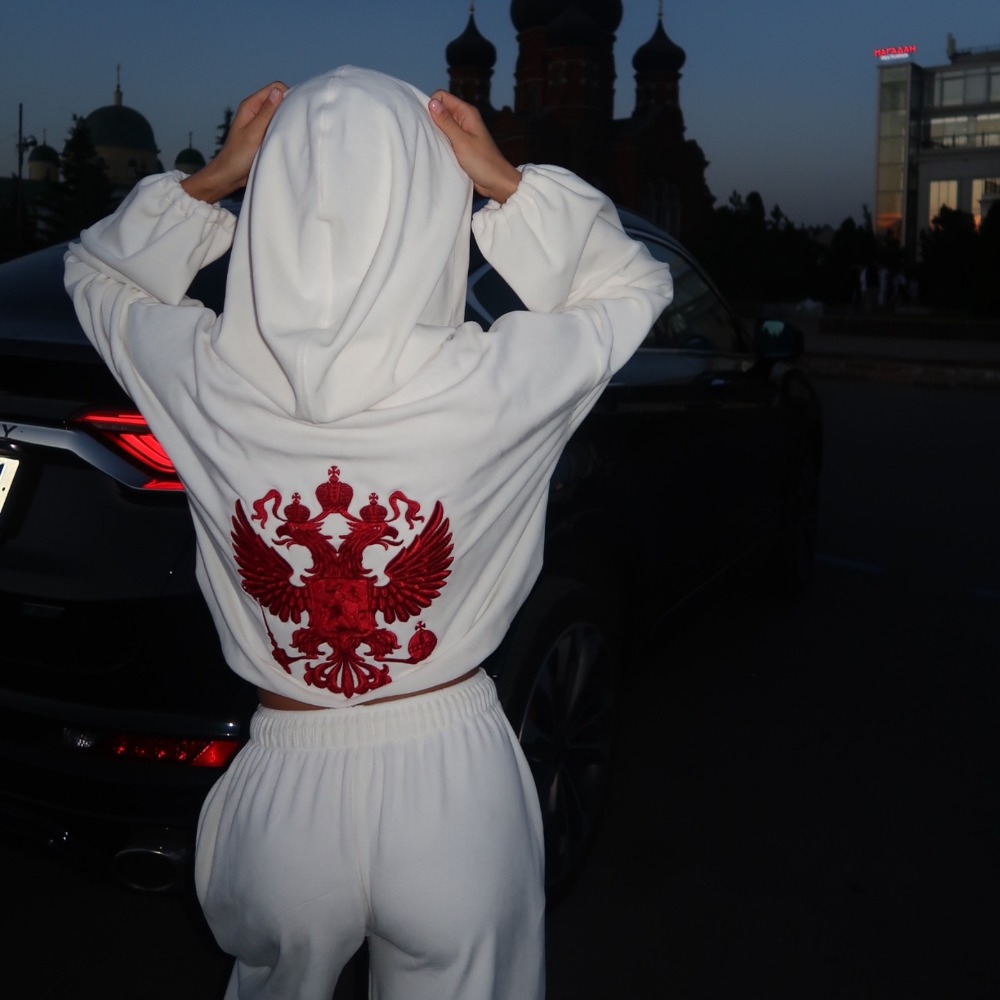 Jackets - Sokak Modası Sırtı İşlemeli Kapüşonlu Eşofman