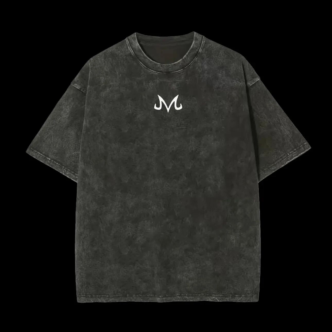 Acid Wash Vintage Graphic T Shirt - Majin M Logo T Shirt Erkekler