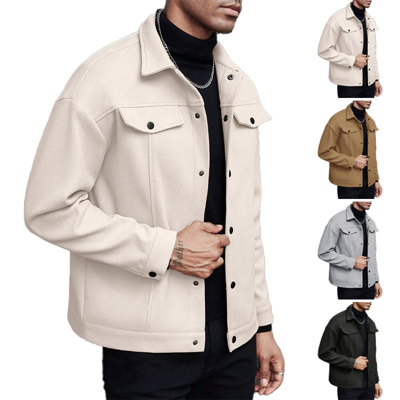 Jackets - Erkek Yün Karışımlı Yaka Detaylı İş