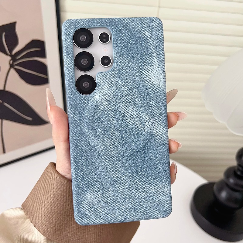Jeans - Denim Kot Dokulu Manyetik Telefon Kılıfı,