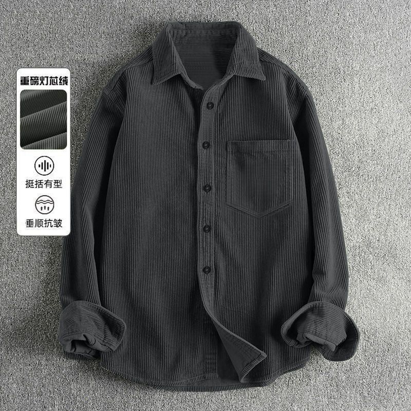 Sonbahar Erkek Kordonlu Uzun K - Corduroy Button Up Shirt Men incelemesi ve fiyatı