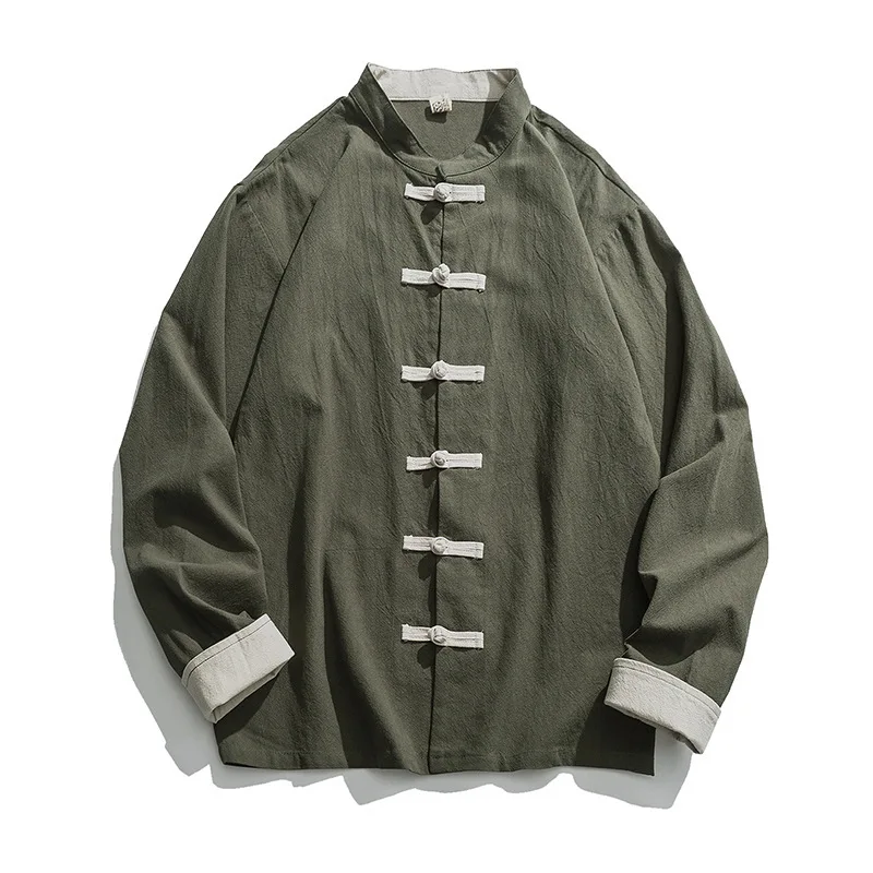 2020 yeni Kimono ceket erkekle - Mens Linen Shirt Long Sleeve incelemesi ve fiyatı