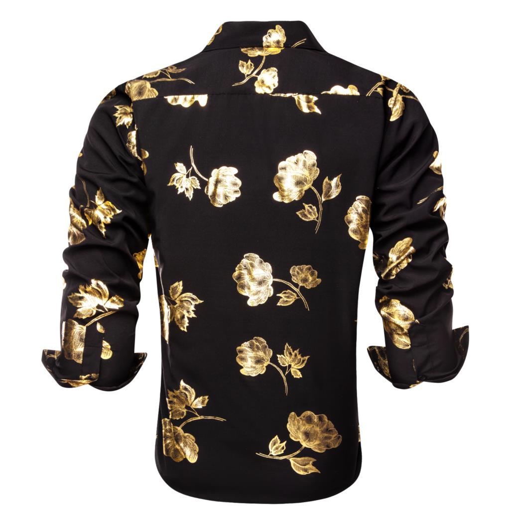 Hi-Tie siyah altın ipek erkek  - Mens Satin Silk Dress Shirt incelemesi ve fiyatı