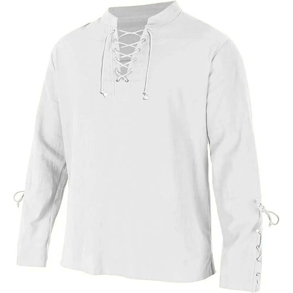Erkek uzun kollu gömlek dantel - Medieval Gothic Lace Up Pirate Shirt incelemesi ve fiyatı