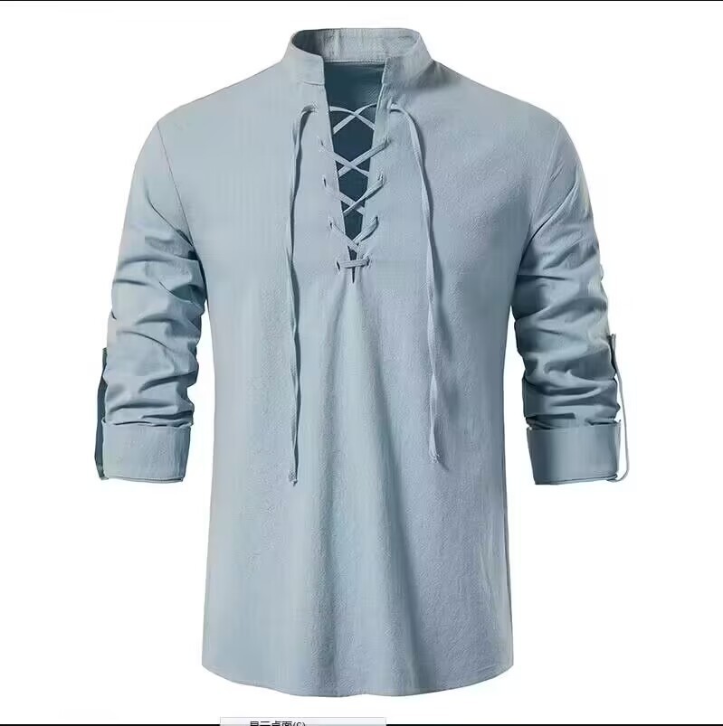 Erkek Korsan Gömlek Viking Ret - Medieval Gothic Lace Up Pirate Shirt incelemesi ve fiyatı