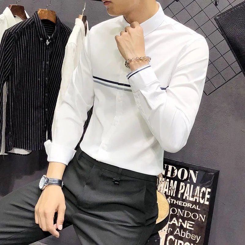 Erkek Mandarin Yaka Uzun Kollu - Mandarin Collar Formal Shirt Slim Fit incelemesi ve fiyatı