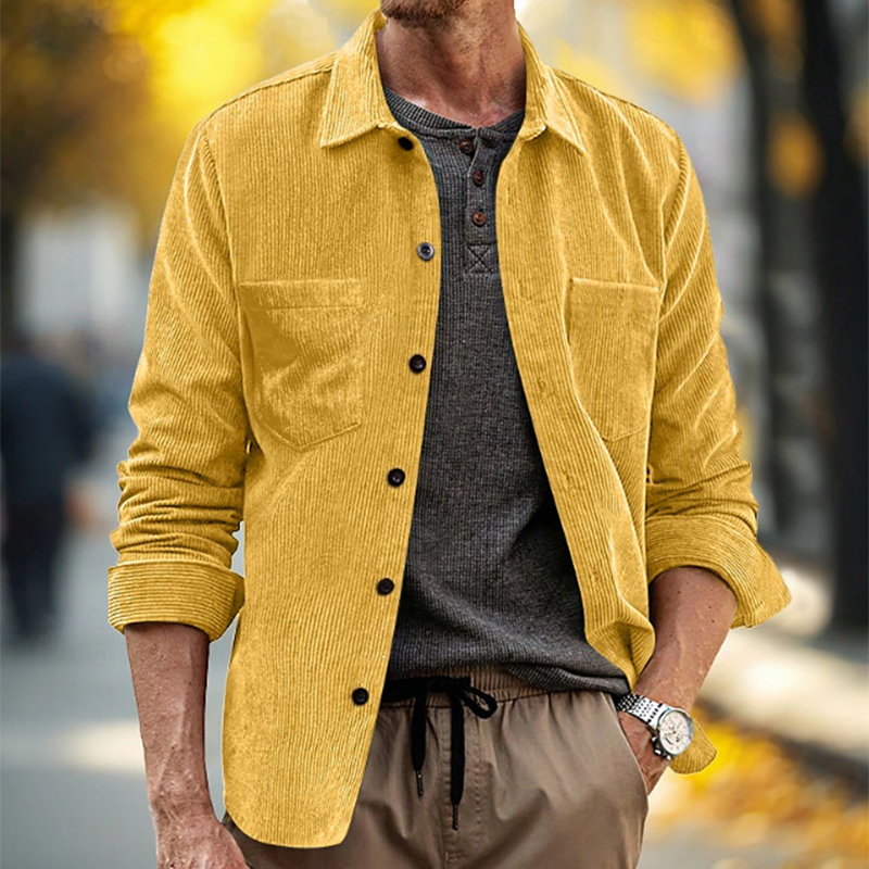 Bahar sonbahar günlük eğlence  - Corduroy Button Up Shirt Men incelemesi ve fiyatı