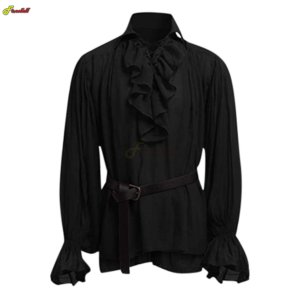 Erkek cadılar bayramı dantel U - Medieval Gothic Lace Up Pirate Shirt incelemesi ve fiyatı