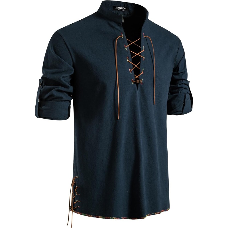 Erkek Korsan Gömlek Viking Ret - Medieval Gothic Lace Up Pirate Shirt incelemesi ve fiyatı