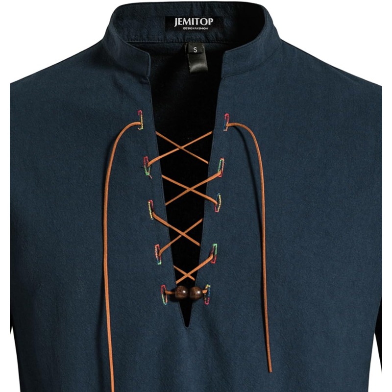 Erkek Korsan Gömlek Viking Ret - Medieval Gothic Lace Up Pirate Shirt incelemesi ve fiyatı