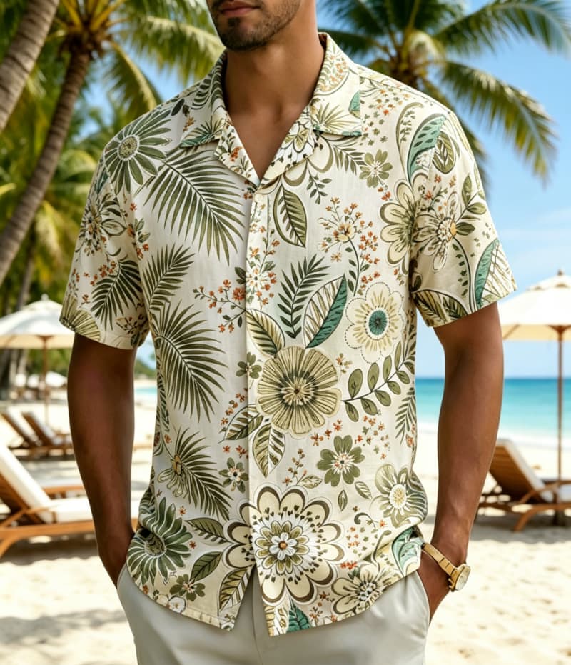 Erkek Vintage Boho Tropikal Çi - Vintage Hawaiian Floral Shirt incelemesi ve fiyatı