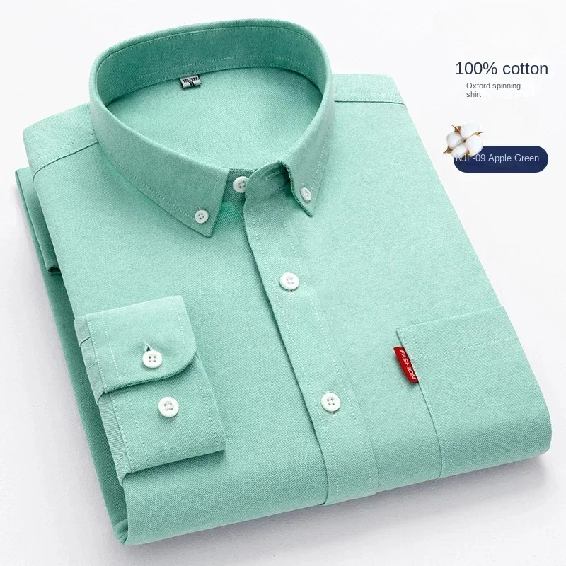 100% saf pamuk erkek düz renk  - Oxford Cotton Casual Shirt Business incelemesi ve fiyatı