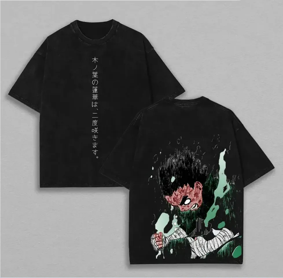 Rock Lee T Shirt Naruto Erkekl - Acid Wash Vintage Graphic T Shirt incelemesi ve fiyatı