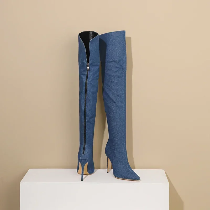 Seksi Kadın Uyluk Yüksek Çizme - Jeans incelemesi ve fiyatı