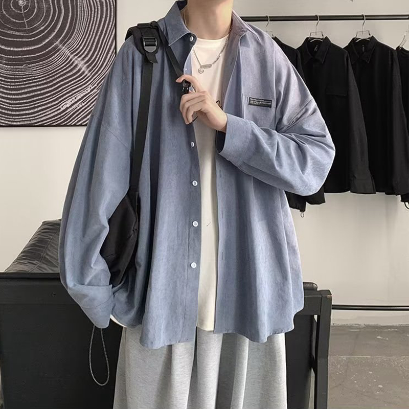 Kore Moda Siyah Uzun Kollu Göm - Corduroy Button Up Shirt Men incelemesi ve fiyatı