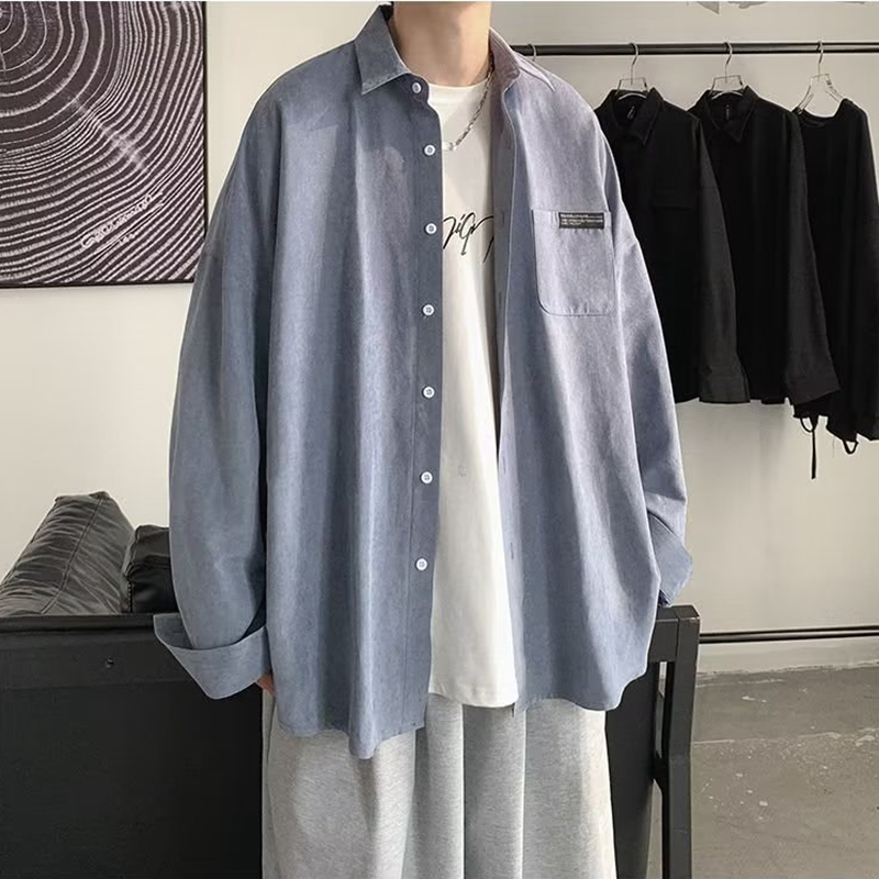 Kore Moda Siyah Uzun Kollu Göm - Corduroy Button Up Shirt Men incelemesi ve fiyatı