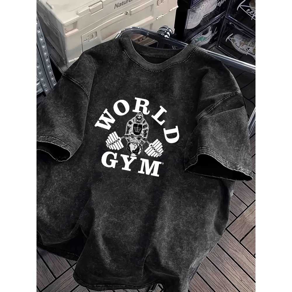 World Gym Gorilla Ağırlık Kald - Acid Wash Vintage Graphic T Shirt incelemesi ve fiyatı