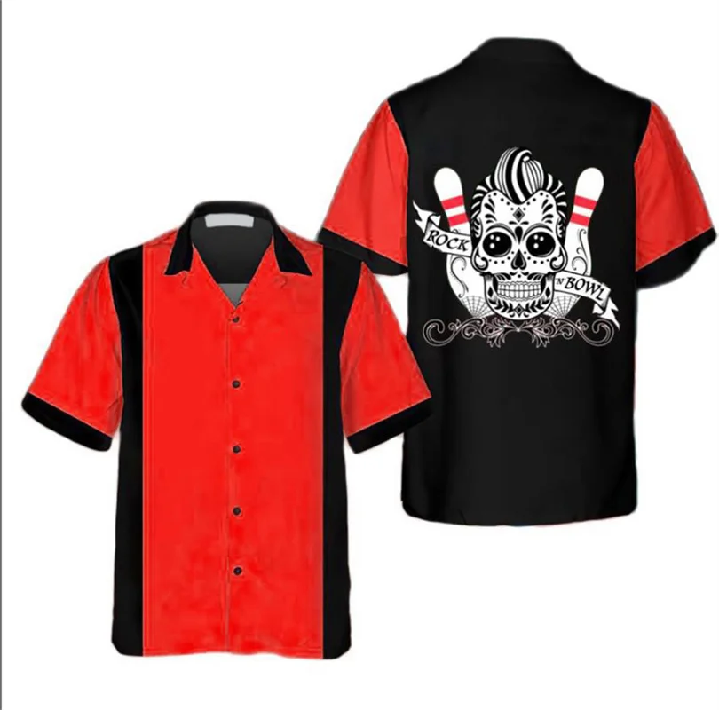 Klasik Retro Bowling Topu Bask - Short Sleeve Bowling Shirt Retro incelemesi ve fiyatı