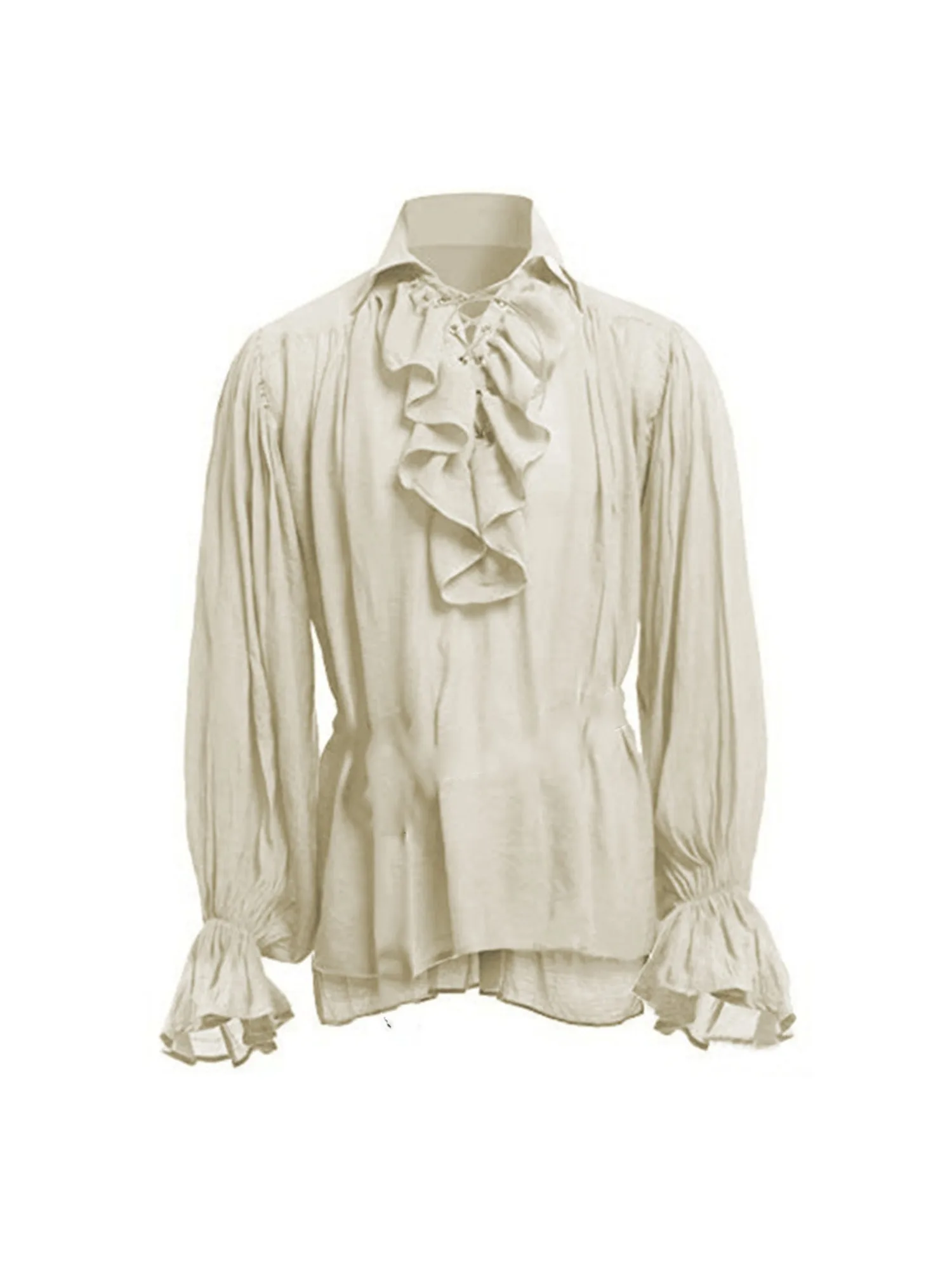 Erkekler Korsan Gömlek Vampir  - Medieval Gothic Lace Up Pirate Shirt incelemesi ve fiyatı