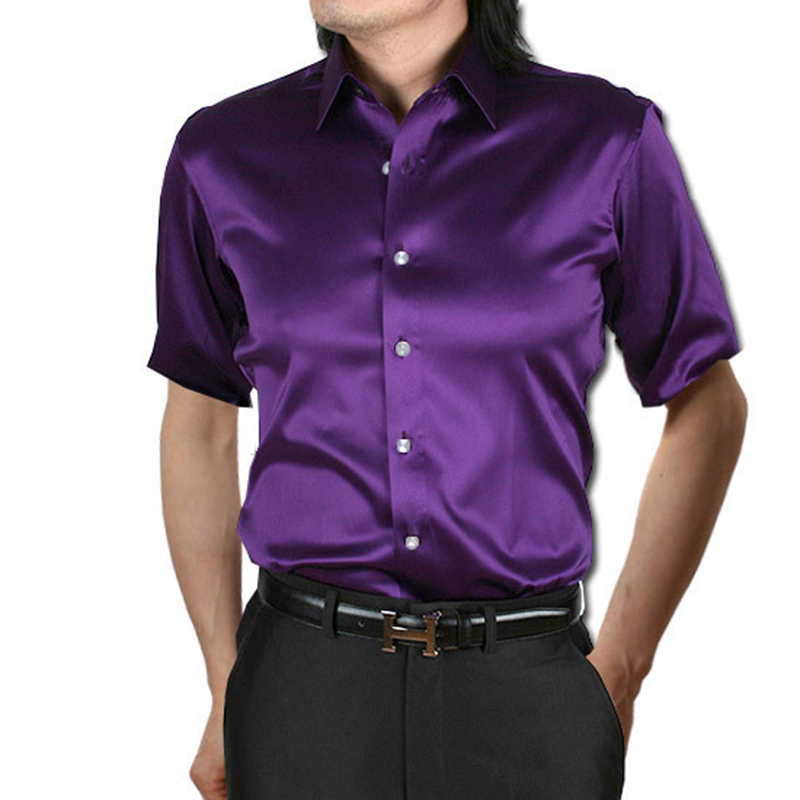 Ipek saten erkek elbise gömlek - Mens Satin Silk Dress Shirt incelemesi ve fiyatı