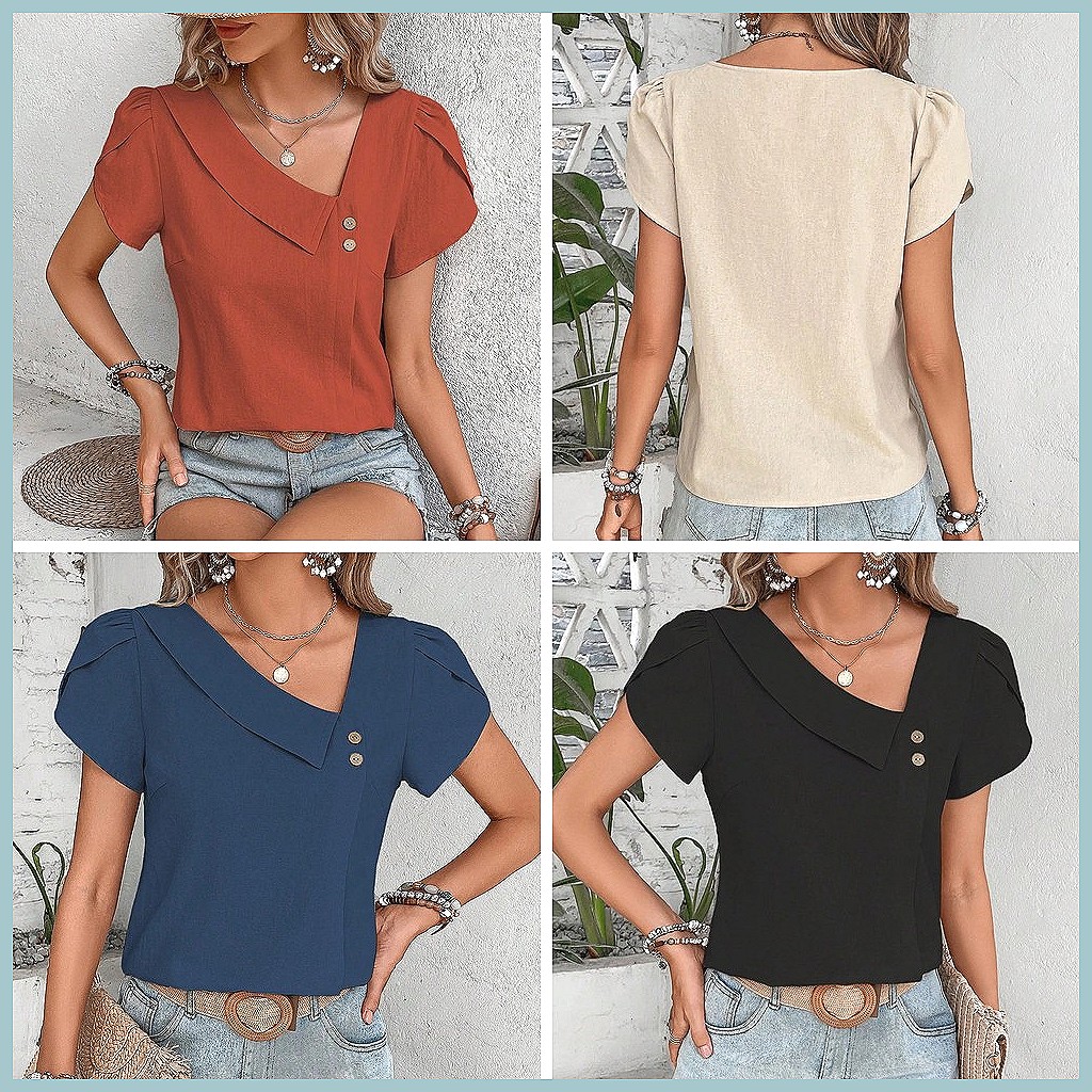2024 Yaz Vintage Düz Renk Kadı - Shirts incelemesi ve fiyatı